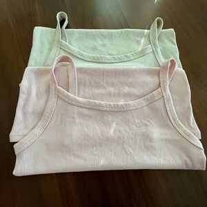 Soft Ribbed Tank Tops in Pastel Shades - Size Small (3-5)